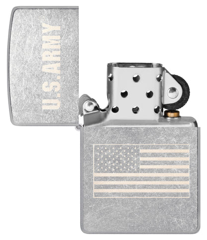 Zippo U.S. Army® Flag Design Street Chrome Windproof Lighter