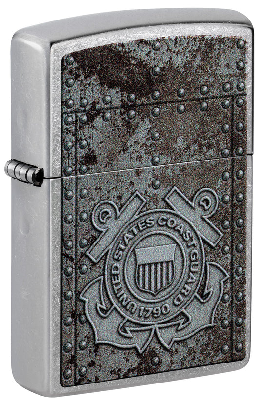 Zippo U.S. Coast Guard Crest Design Street Chrome Windproof Lighter