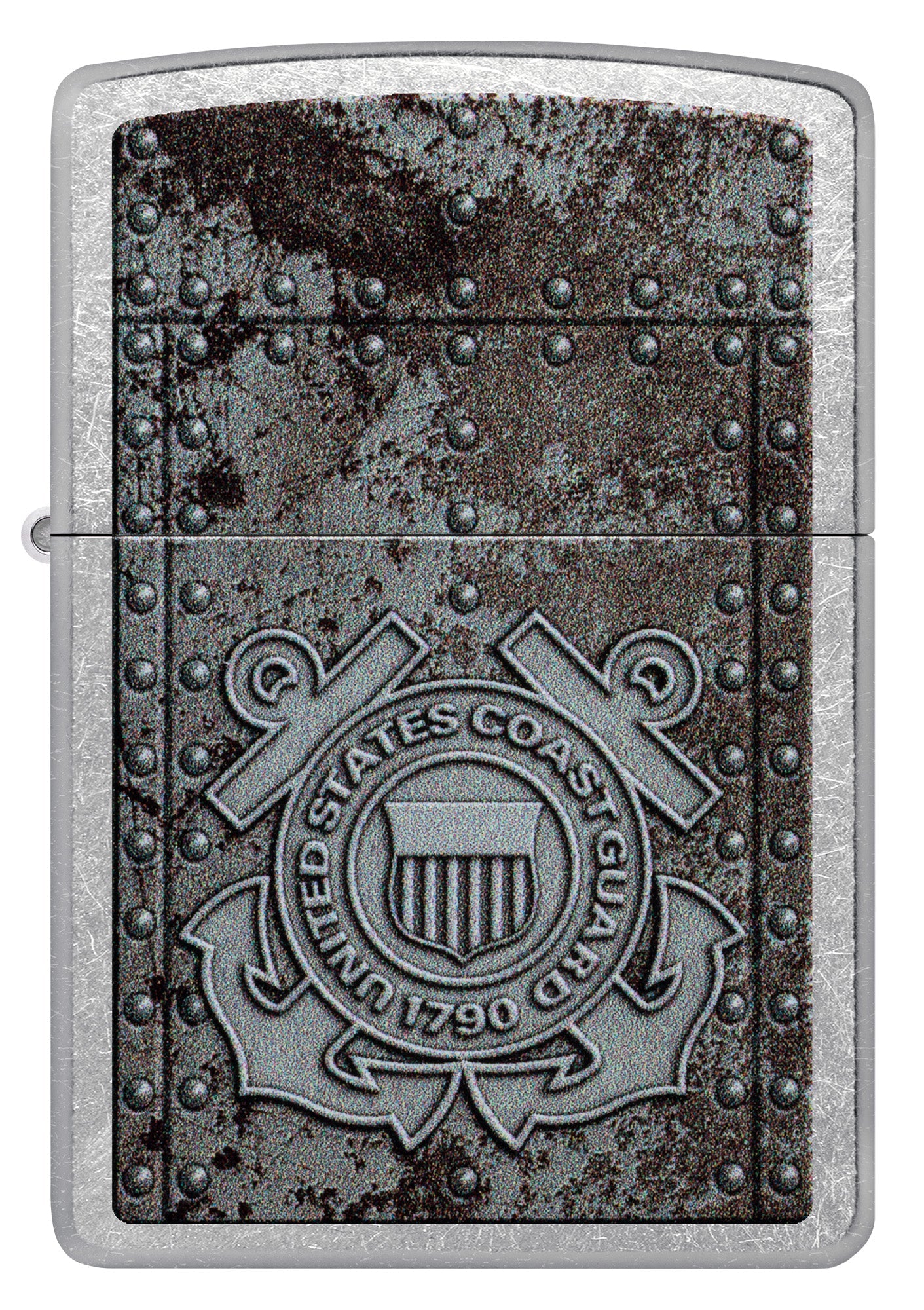 Zippo U.S. Coast Guard Crest Design Street Chrome Windproof Lighter