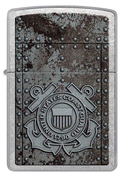 Zippo U.S. Coast Guard Crest Design Street Chrome Windproof Lighter