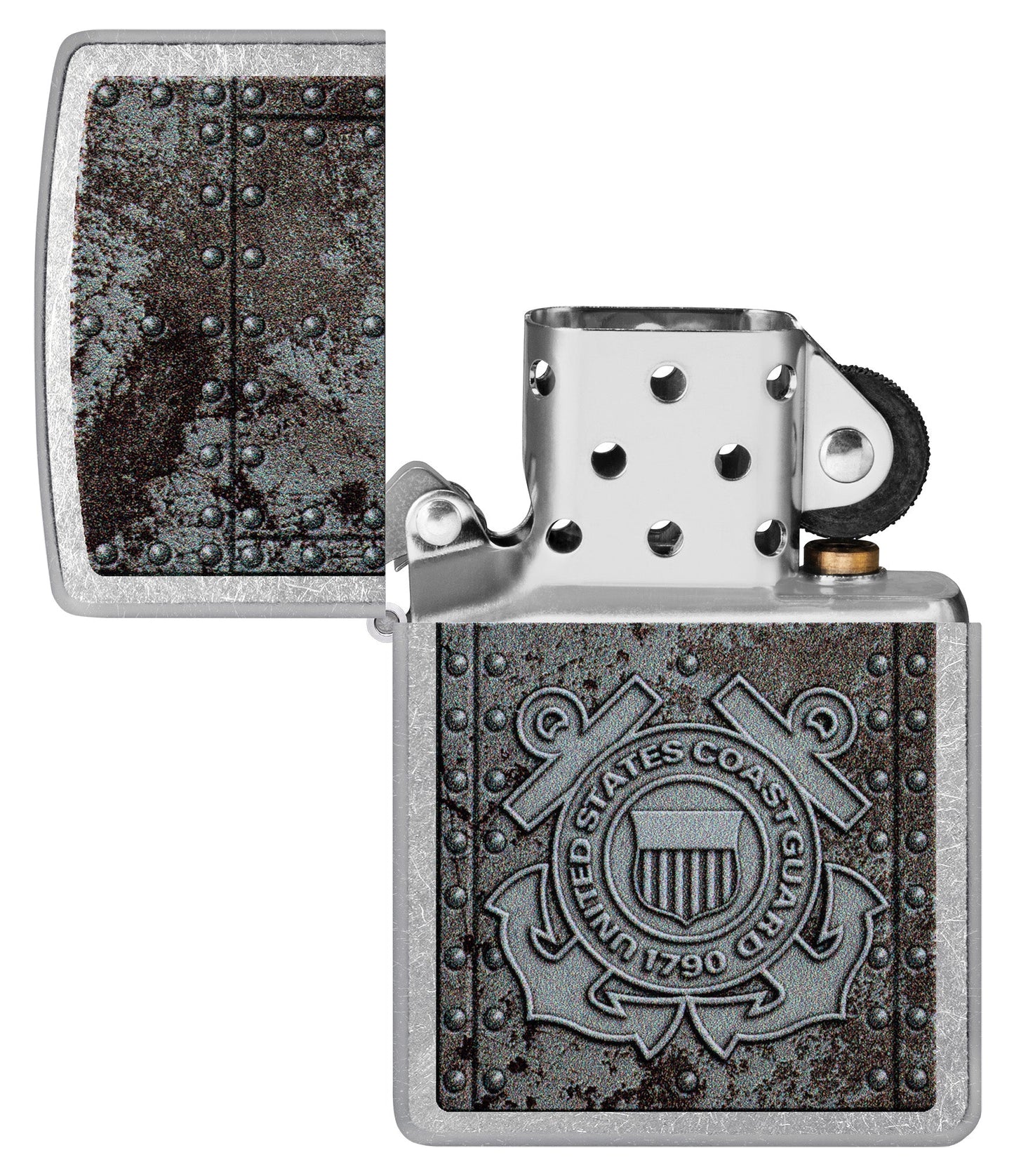 Zippo U.S. Coast Guard Crest Design Street Chrome Windproof Lighter