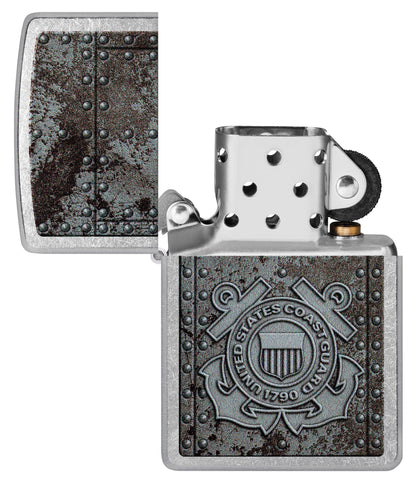 Zippo U.S. Coast Guard Crest Design Street Chrome Windproof Lighter