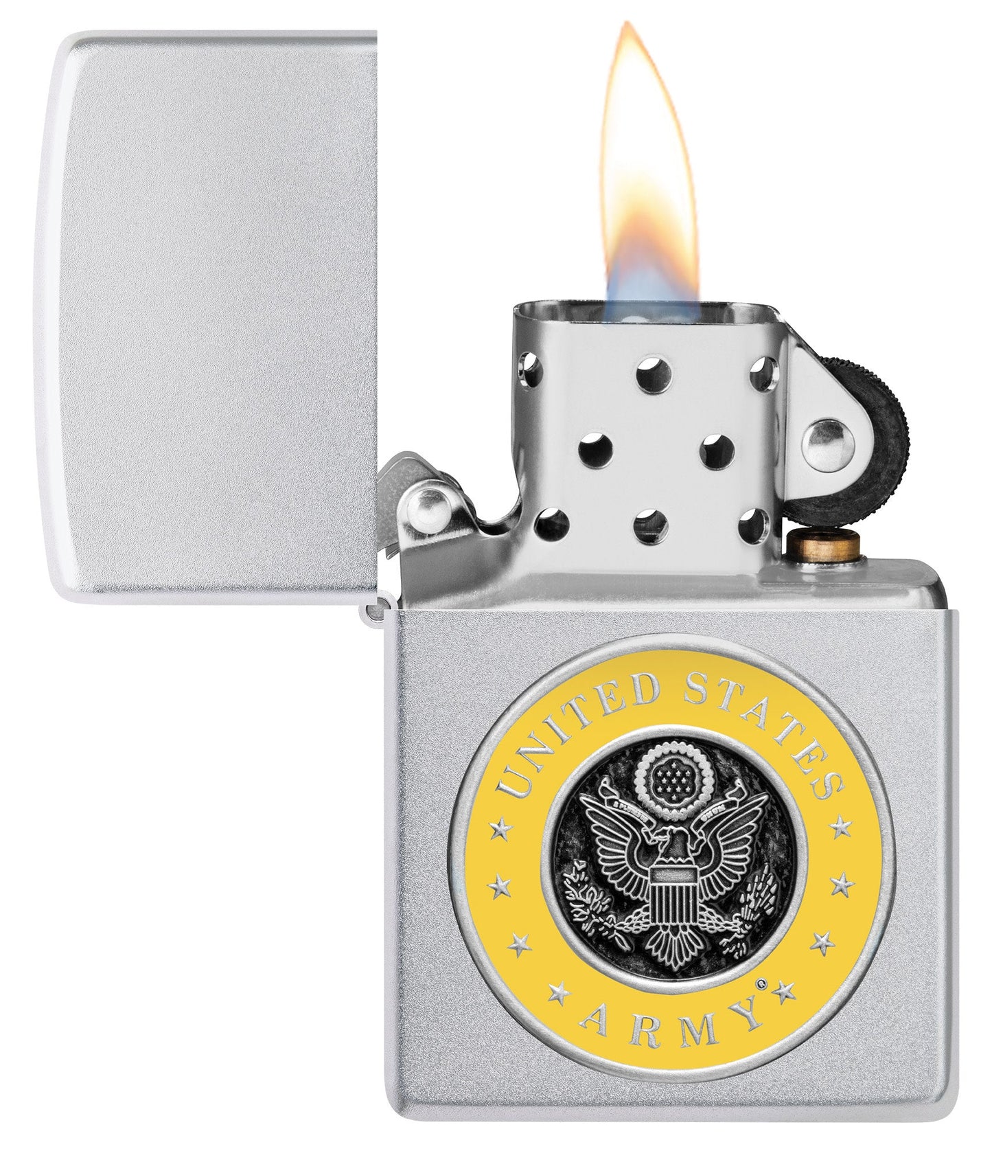 Zippo U.S. Army® Crest Emblem Satin Chrome Windproof Lighter