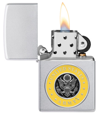 Zippo U.S. Army® Crest Emblem Satin Chrome Windproof Lighter