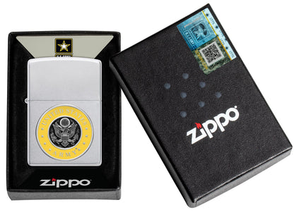 Zippo U.S. Army® Crest Emblem Satin Chrome Windproof Lighter