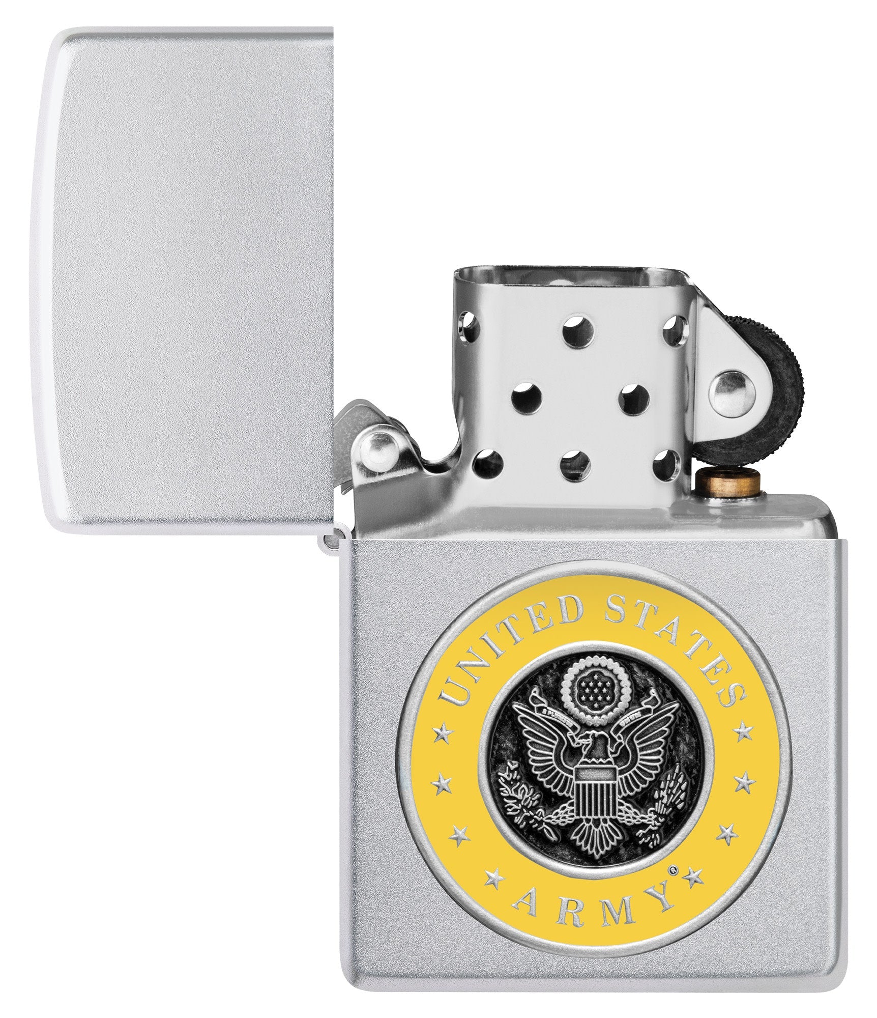 Zippo U.S. Army® Crest Emblem Satin Chrome Windproof Lighter