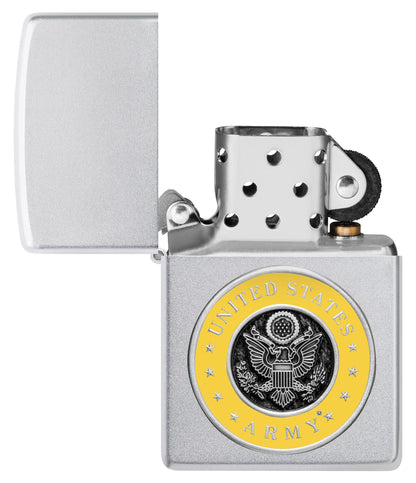 Zippo U.S. Army® Crest Emblem Satin Chrome Windproof Lighter