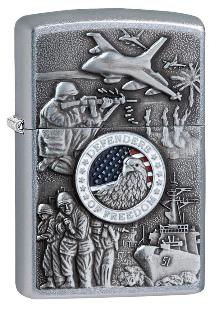 Zippo Joined Forces Military Emblem Chrome Lighter
