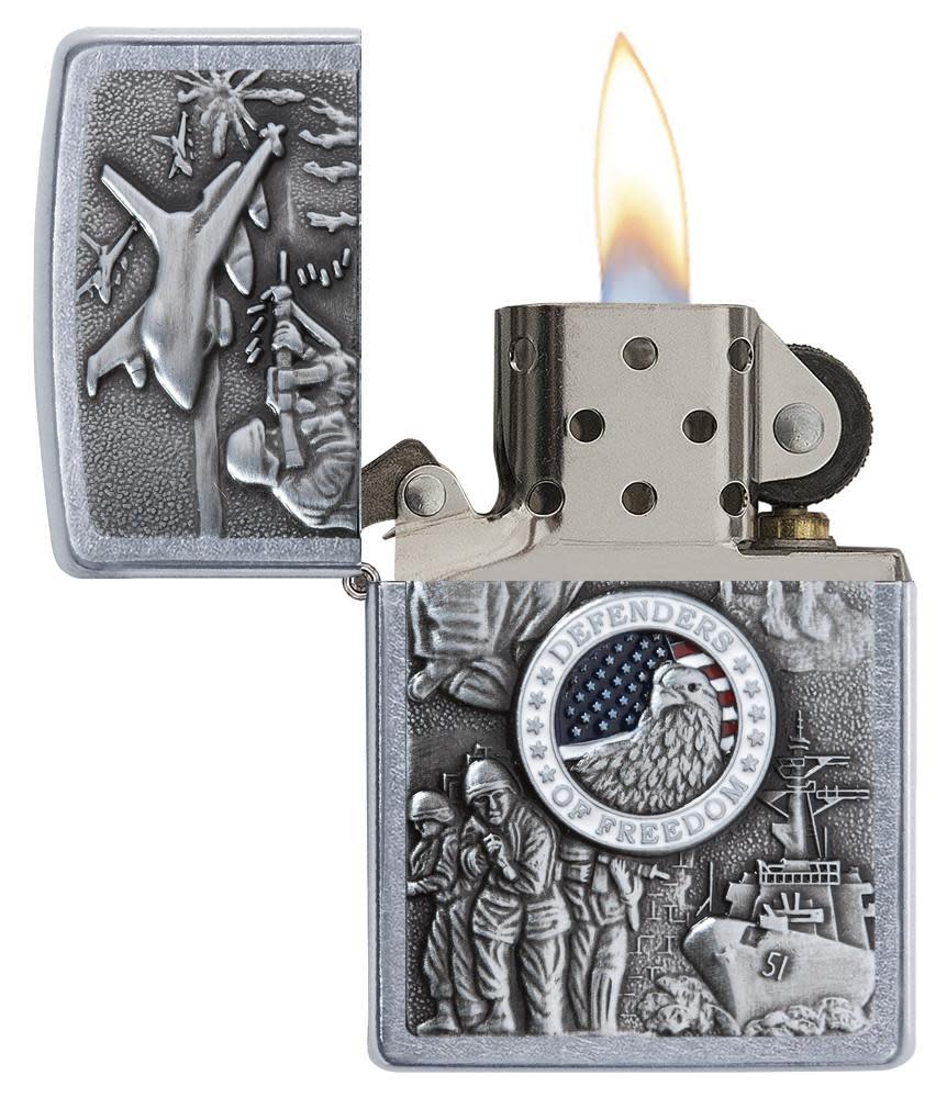 Zippo Joined Forces Military Emblem Chrome Lighter