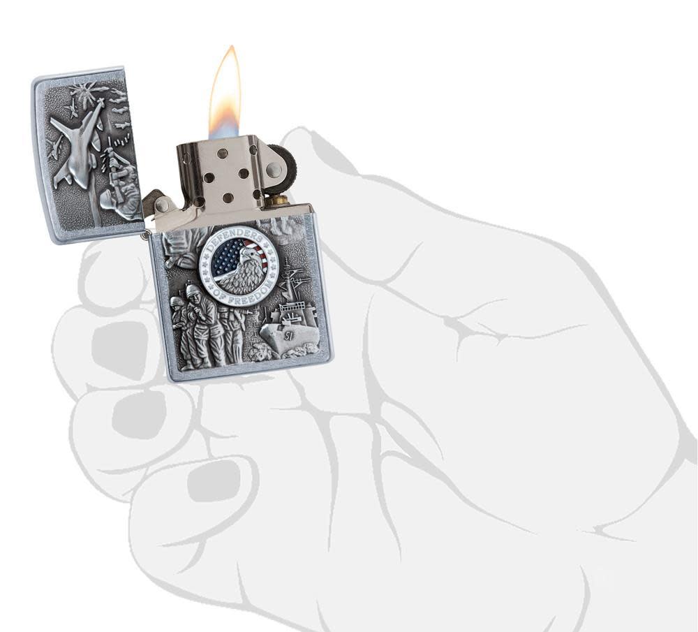 Zippo Joined Forces Military Emblem Chrome Lighter