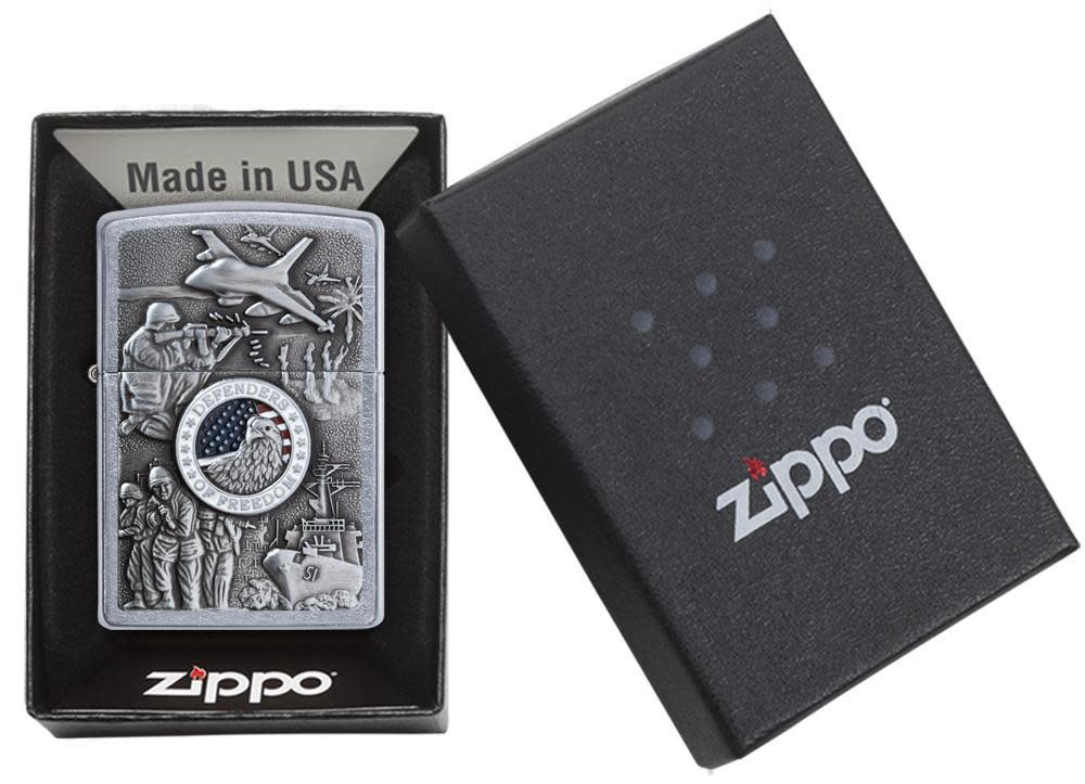 Zippo Joined Forces Military Emblem Chrome Lighter