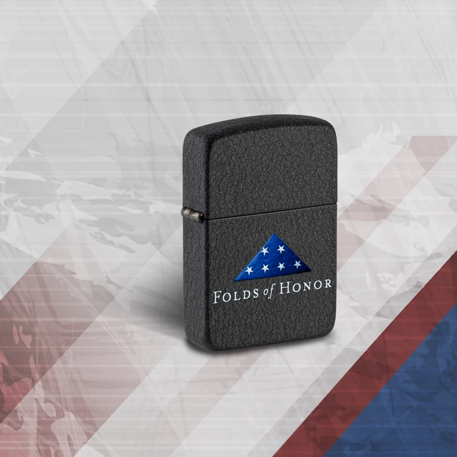 Zippo Folds of Honor 1941 Replica Design Black Crackle Windproof Lighter
