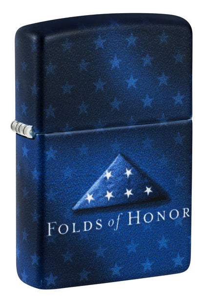 Zippo Folds of Honor Logo Design White Matte Windproof Lighter
