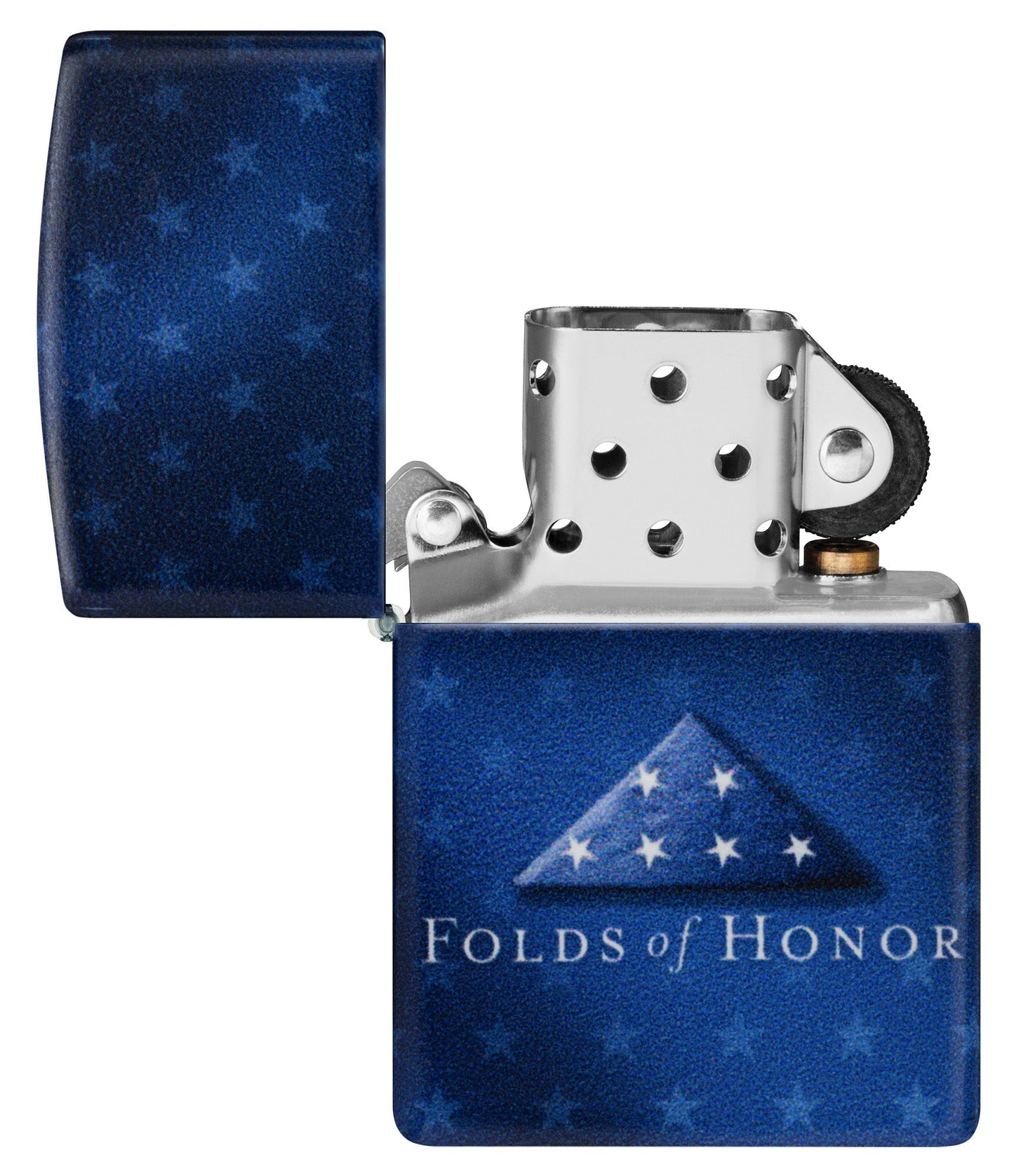 Zippo Folds of Honor Logo Design White Matte Windproof Lighter