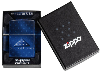 Zippo Folds of Honor Logo Design White Matte Windproof Lighter