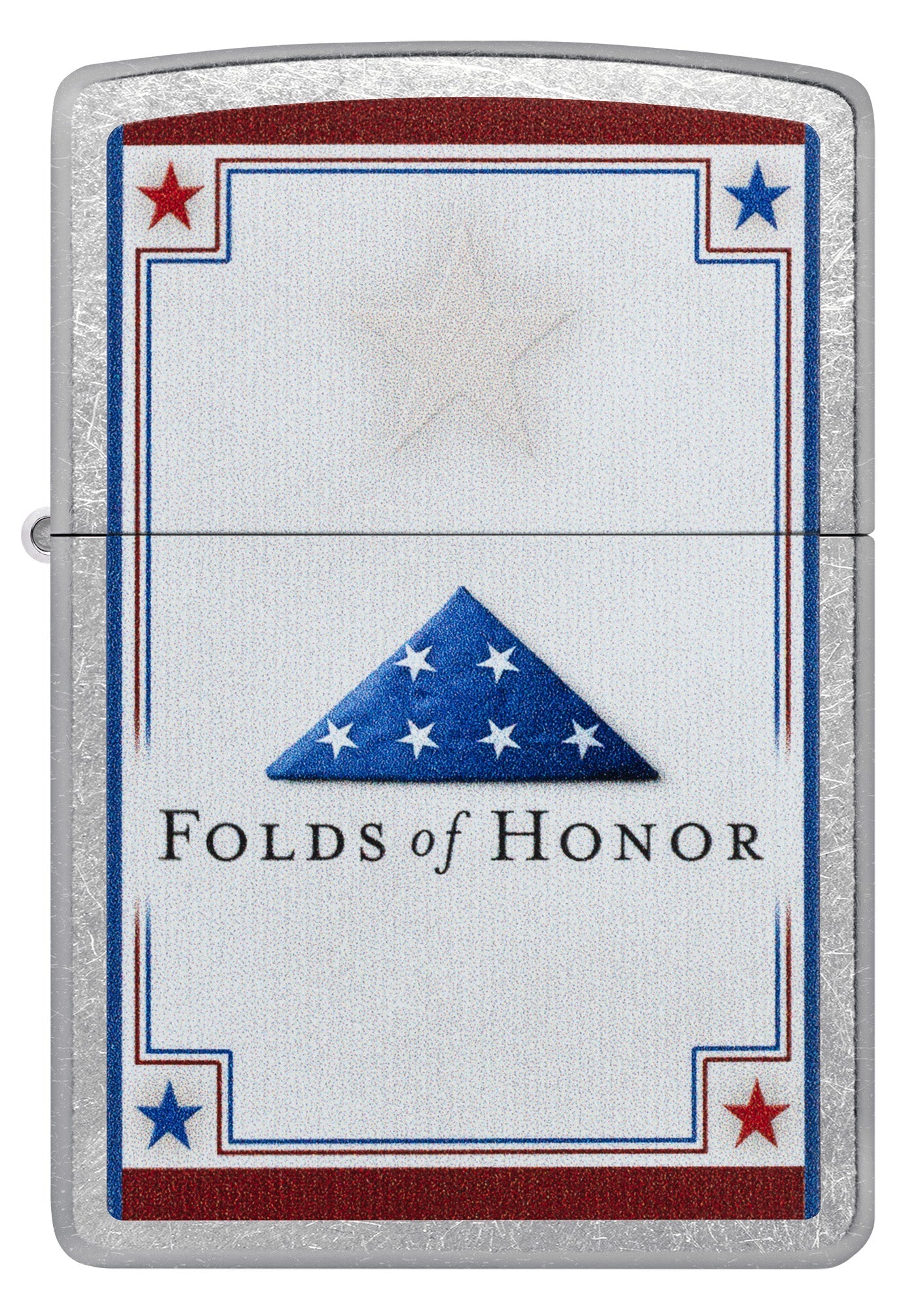 Zippo Folds of Honor Stars Design Street Chrome Windproof Lighter