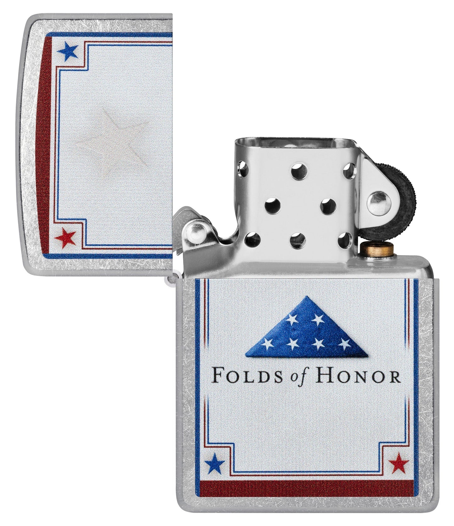 Zippo Folds of Honor Stars Design Street Chrome Windproof Lighter