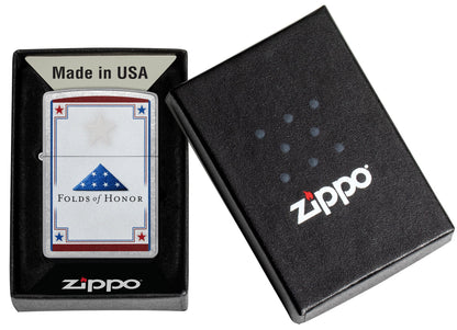 Zippo Folds of Honor Stars Design Street Chrome Windproof Lighter