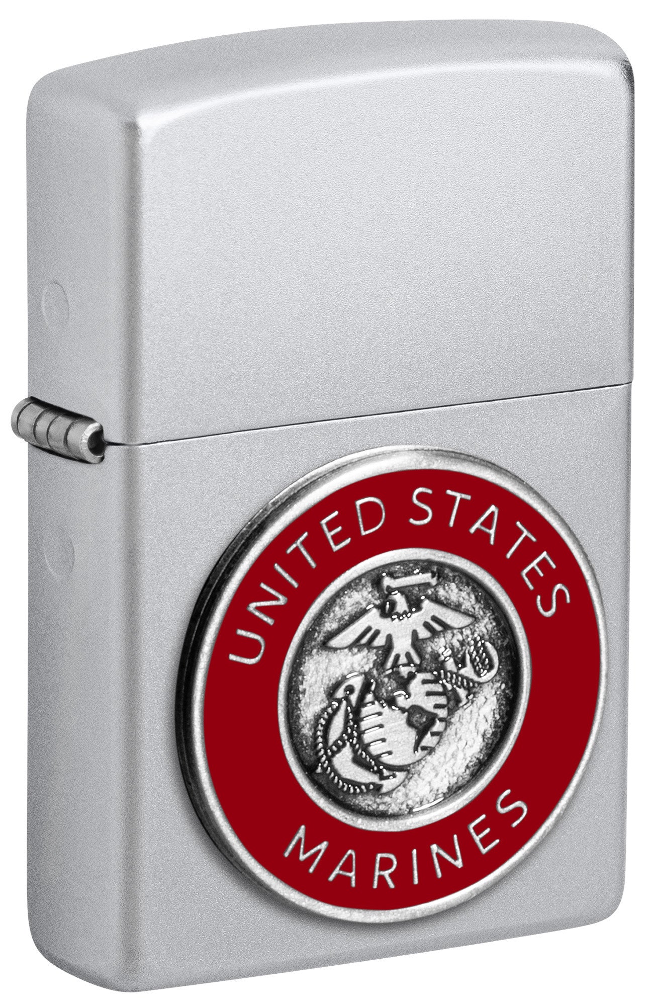 Zippo U.S. Marine Corps Crest Emblem Satin Chrome Windproof Lighter