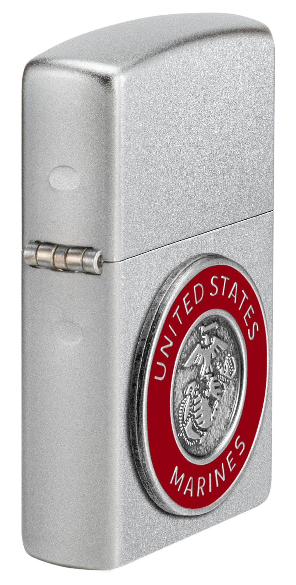 Zippo U.S. Marine Corps Crest Emblem Satin Chrome Windproof Lighter