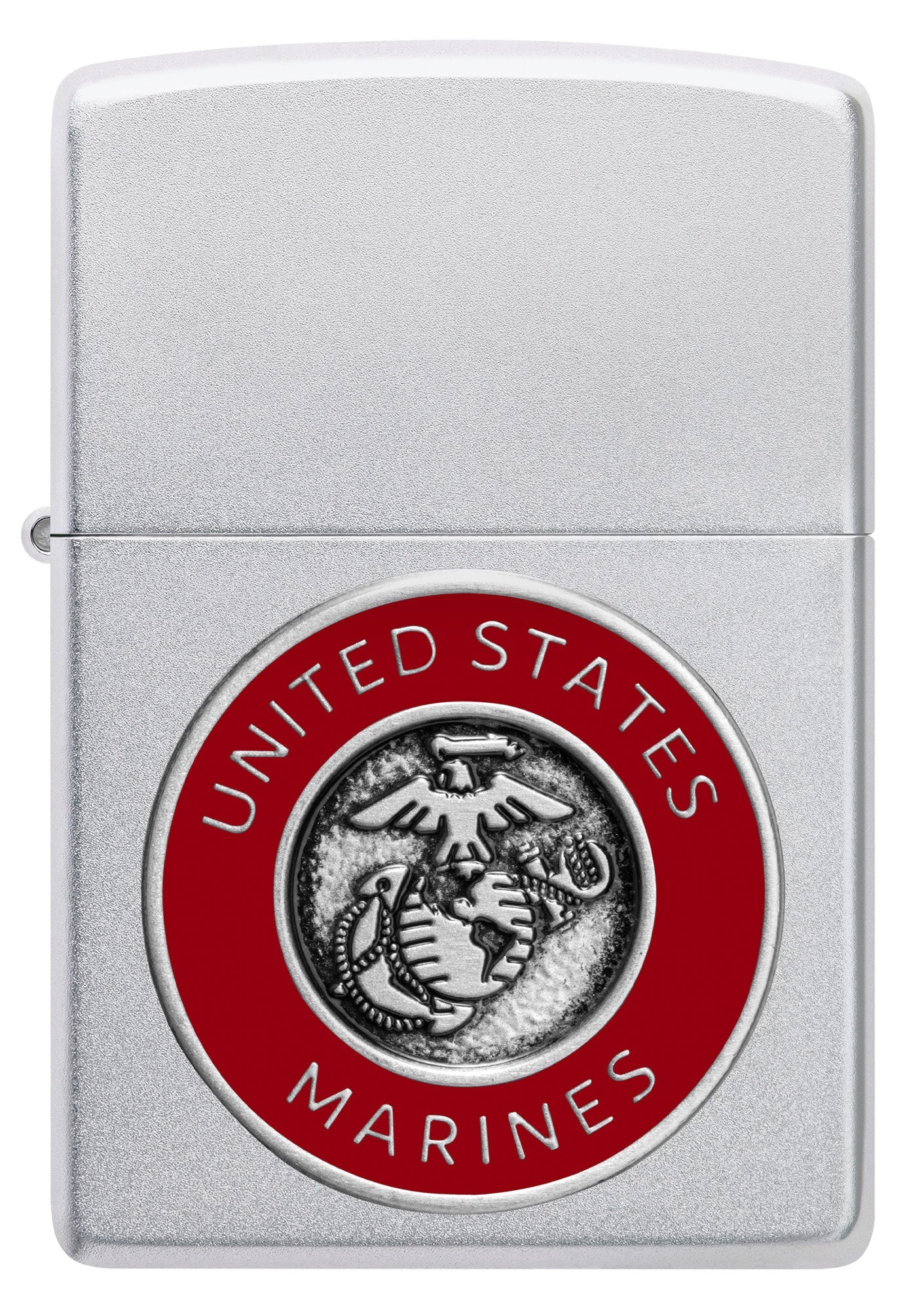 Zippo U.S. Marine Corps Crest Emblem Satin Chrome Windproof Lighter