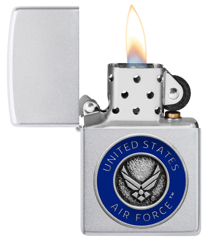 Zippo U.S. Air Force™ Crest Emblem Satin Chrome Windproof Lighter