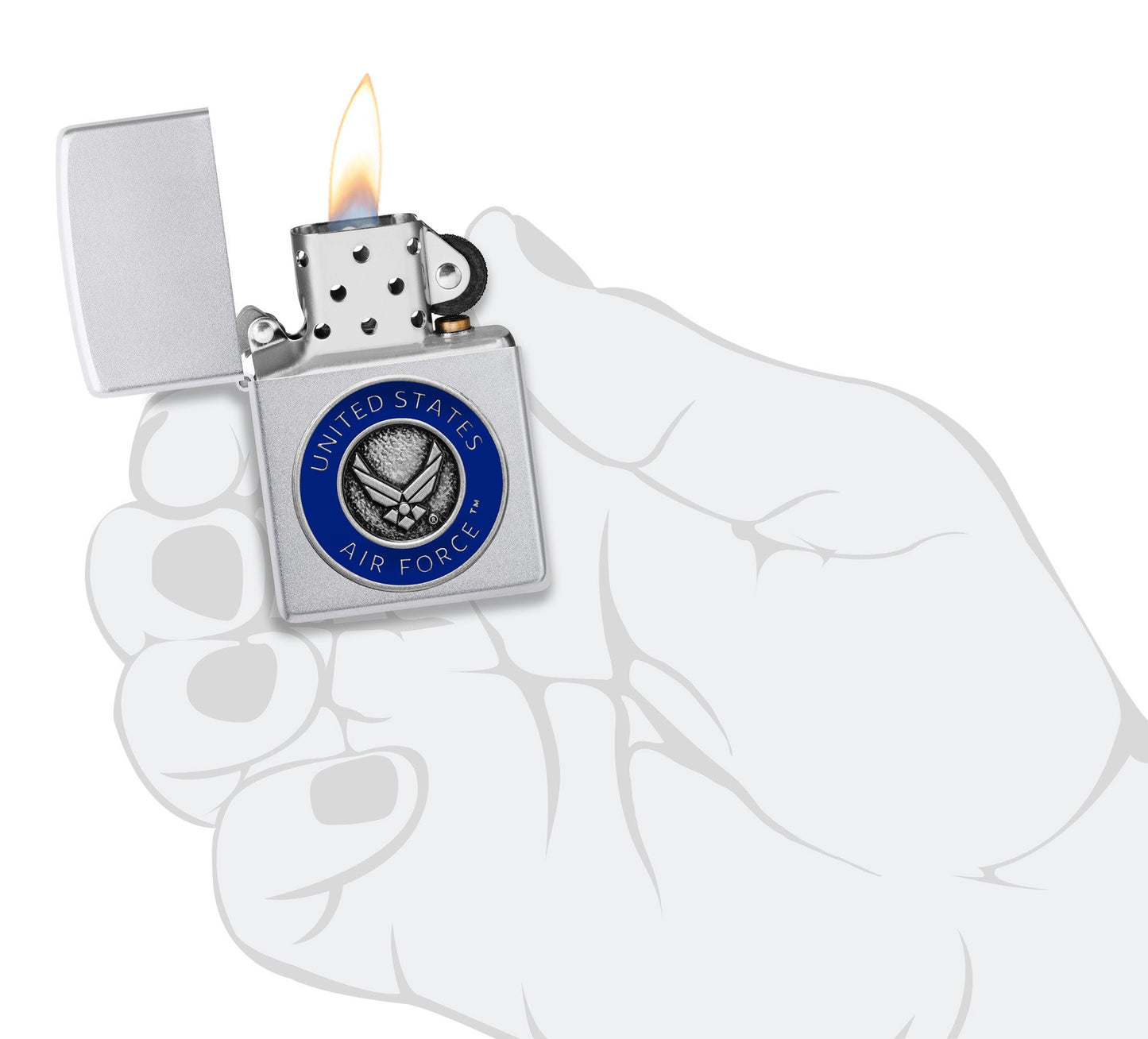 Zippo U.S. Air Force™ Crest Emblem Satin Chrome Windproof Lighter