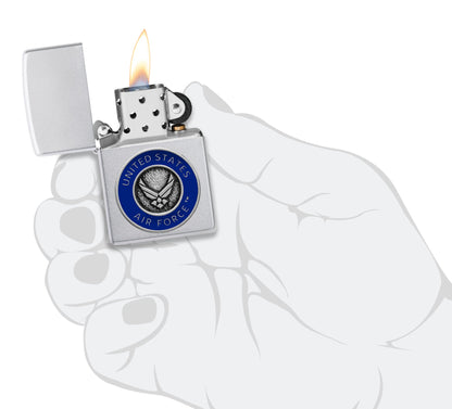Zippo U.S. Air Force™ Crest Emblem Satin Chrome Windproof Lighter