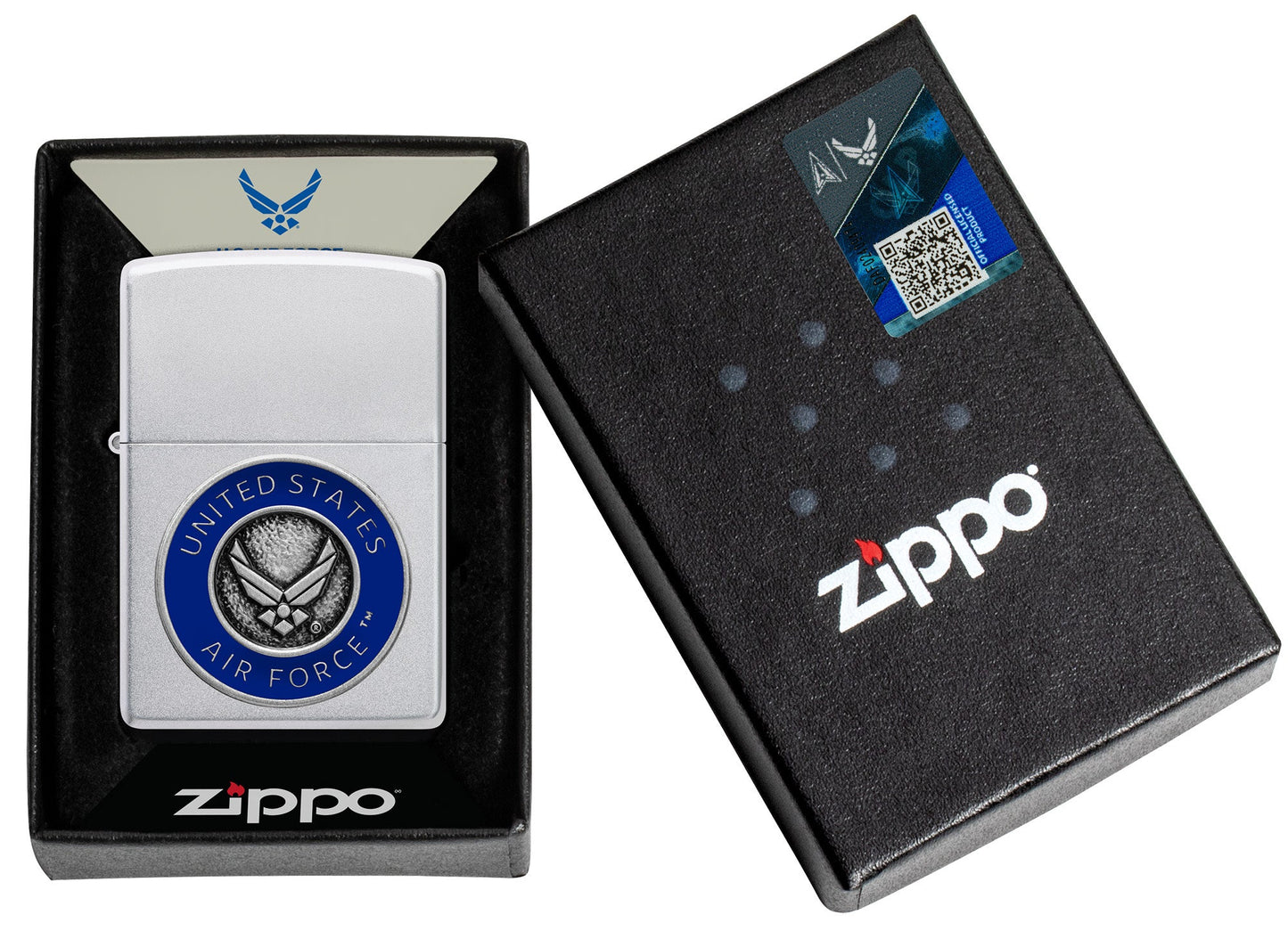 Zippo U.S. Air Force™ Crest Emblem Satin Chrome Windproof Lighter