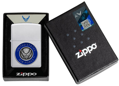 Zippo U.S. Air Force™ Crest Emblem Satin Chrome Windproof Lighter