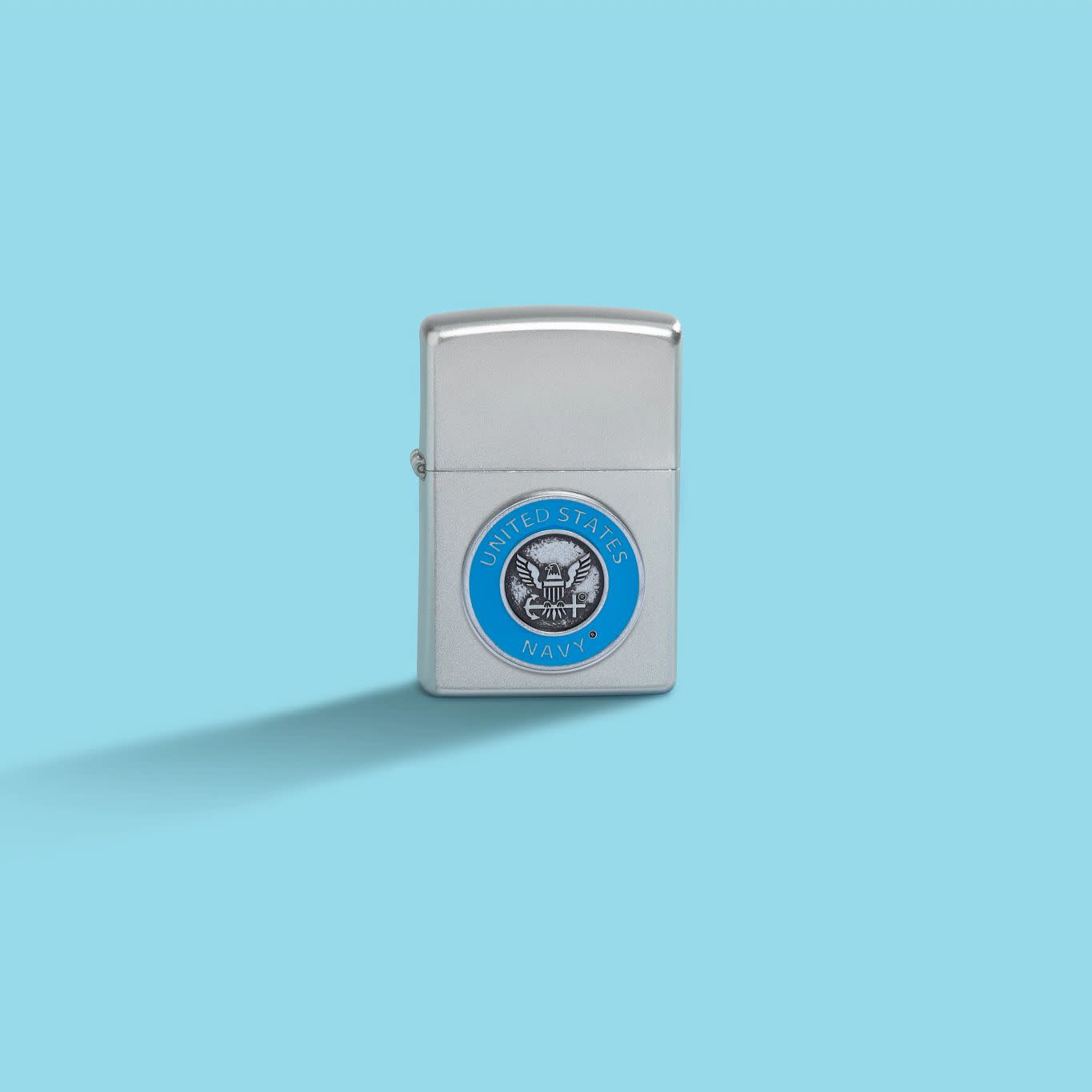 Zippo United States Navy® Crest Emblem Satin Chrome Windproof Lighter