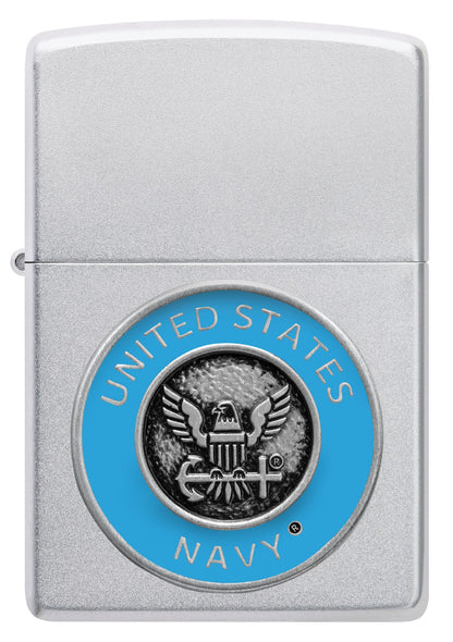Zippo United States Navy® Crest Emblem Satin Chrome Windproof Lighter