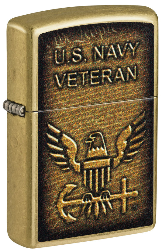 Zippo United States Navy® Veteran Design Street Brass Windproof Lighter