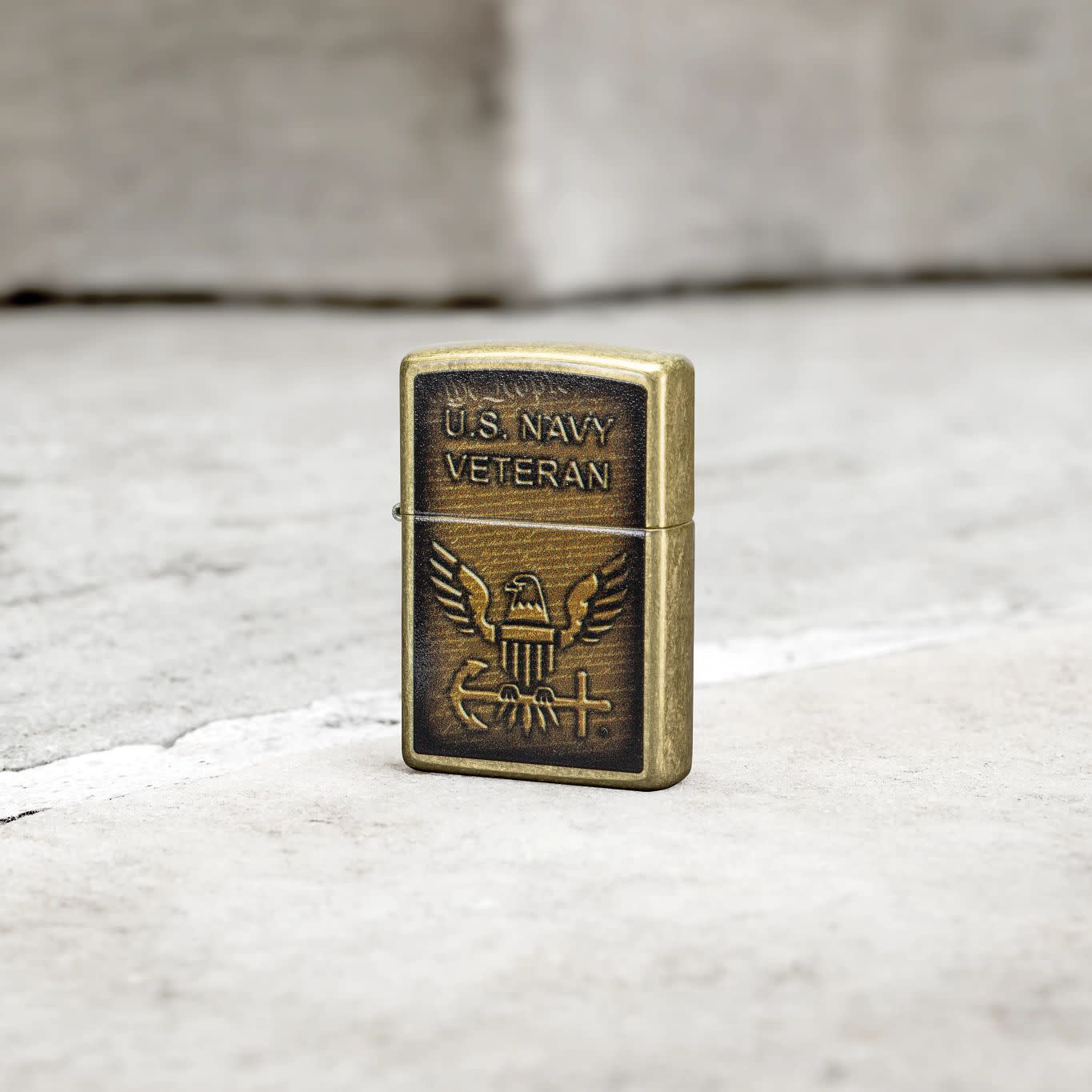 Zippo United States Navy® Veteran Design Street Brass Windproof Lighter