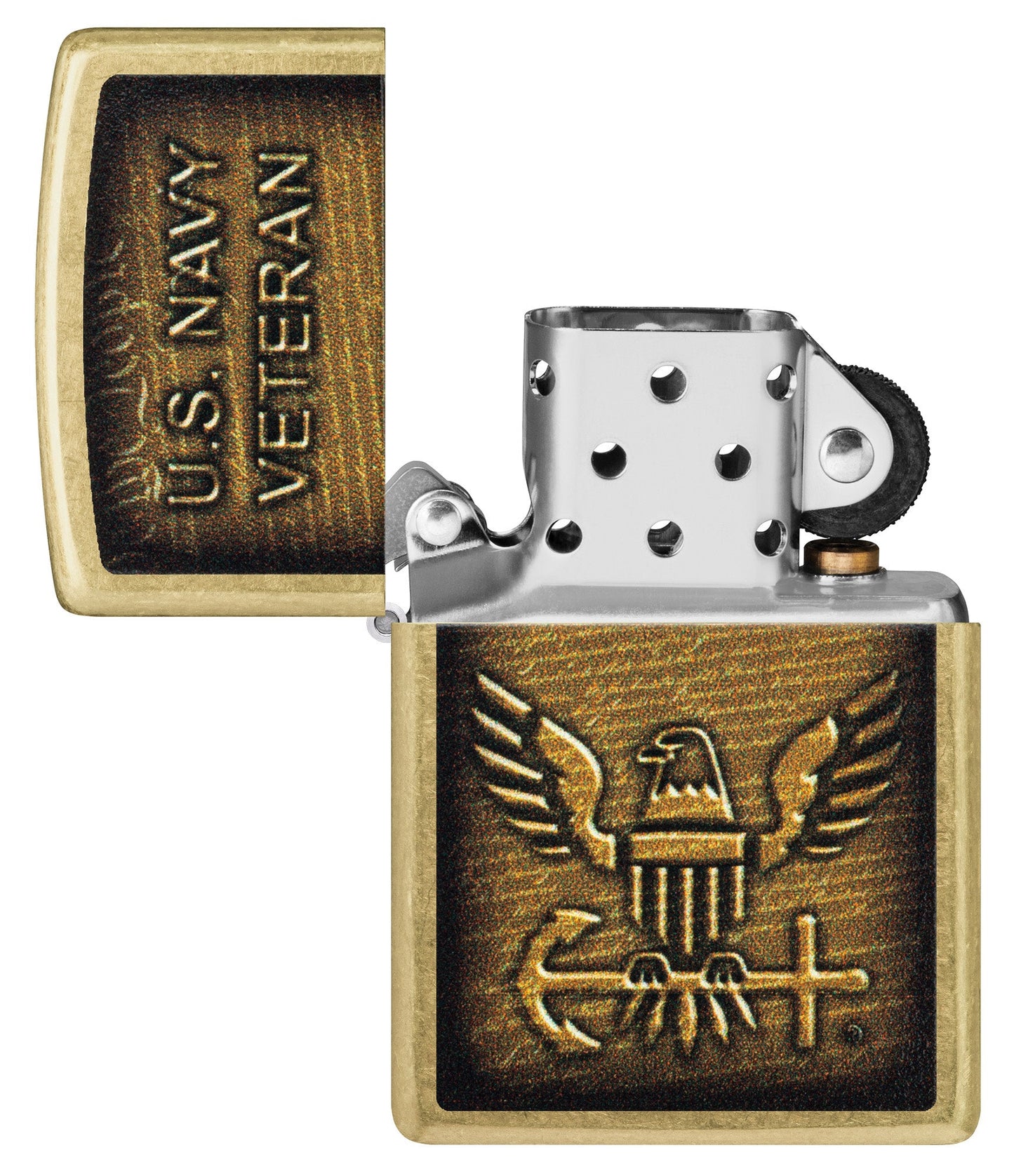 Zippo United States Navy® Veteran Design Street Brass Windproof Lighter
