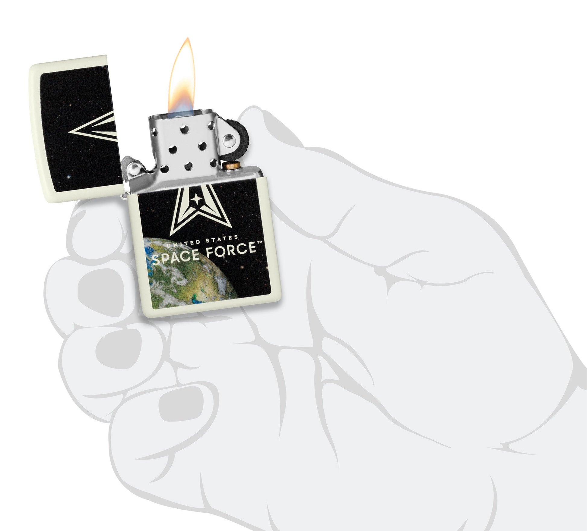 Zippo U.S. Space Force™ Glowing Logo Design Glow In The Dark Windproof Lighter