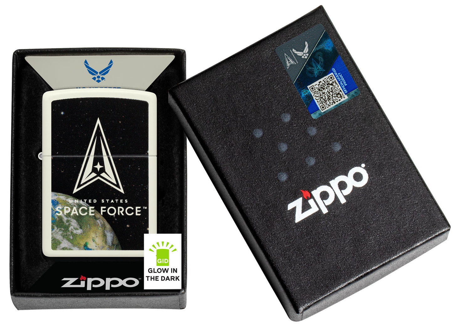 Zippo U.S. Space Force™ Glowing Logo Design Glow In The Dark Windproof Lighter