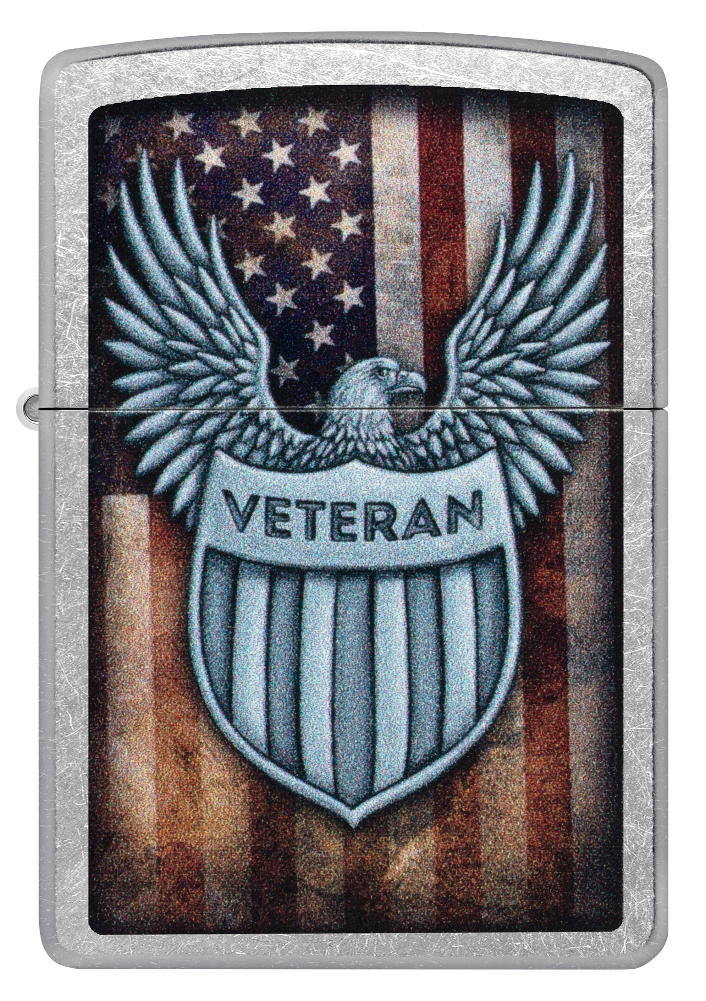Zippo Veteran Crest Design Street Chrome Windproof Lighter