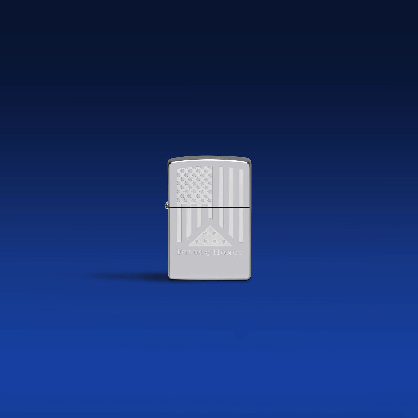 Zippo Folds of Honor Etched Flag Design High Polish Chrome Windproof Lighter