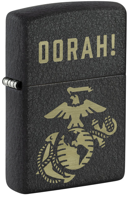 Zippo U.S. Marine Corps Oorah Design Black Crackle® Windproof Lighter