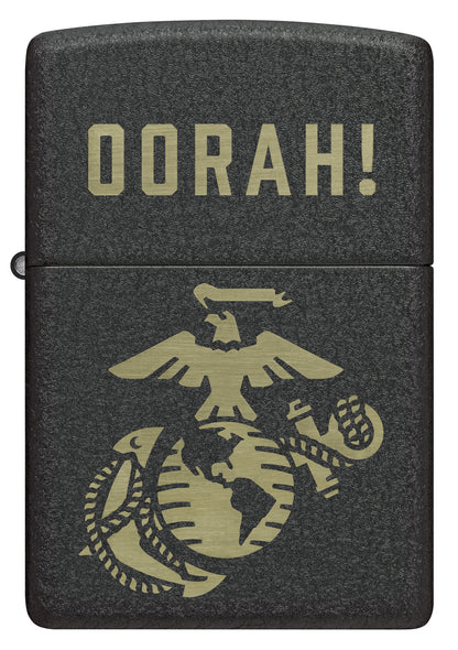 Zippo U.S. Marine Corps Oorah Design Black Crackle® Windproof Lighter