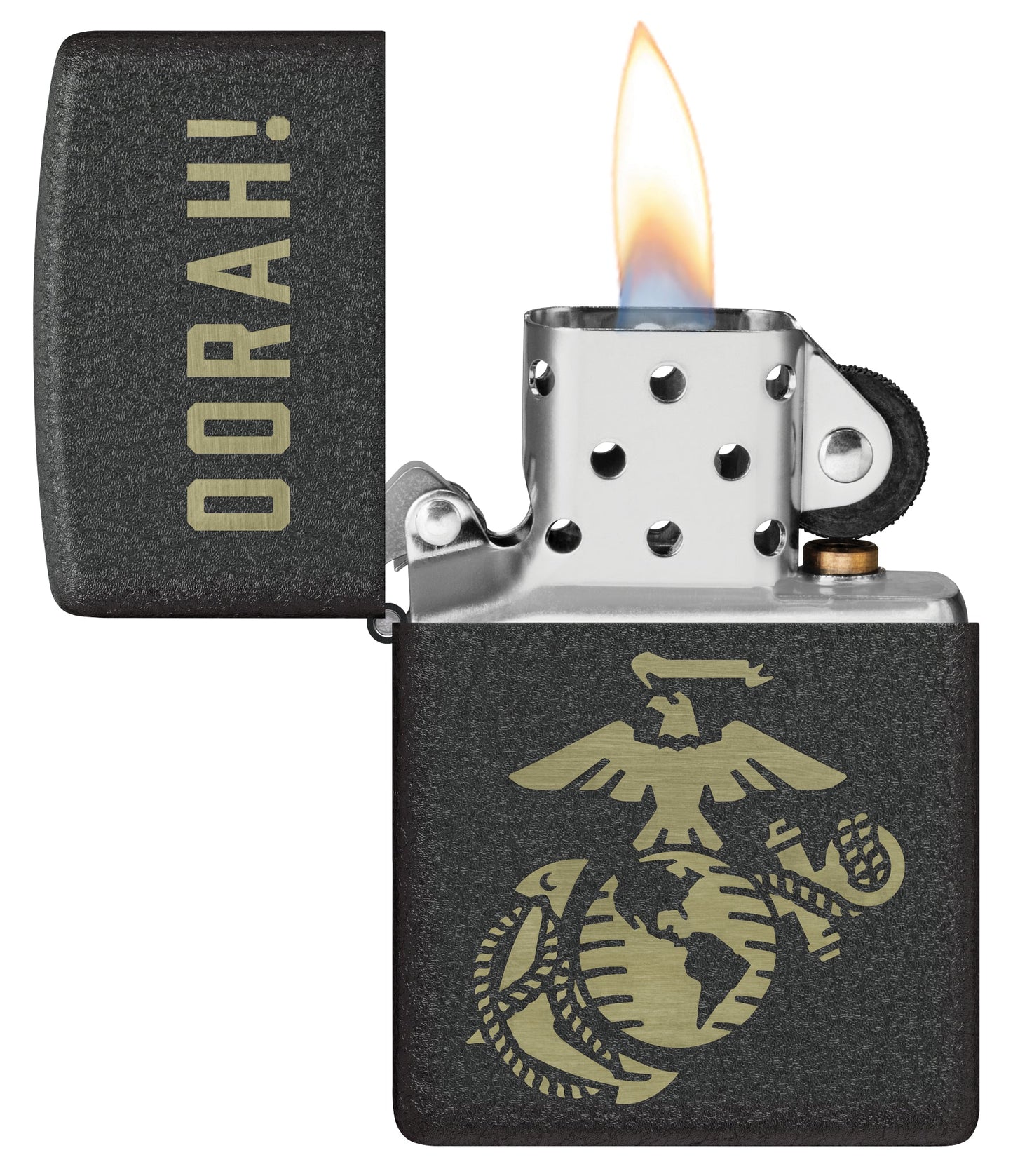 Zippo U.S. Marine Corps Oorah Design Black Crackle® Windproof Lighter
