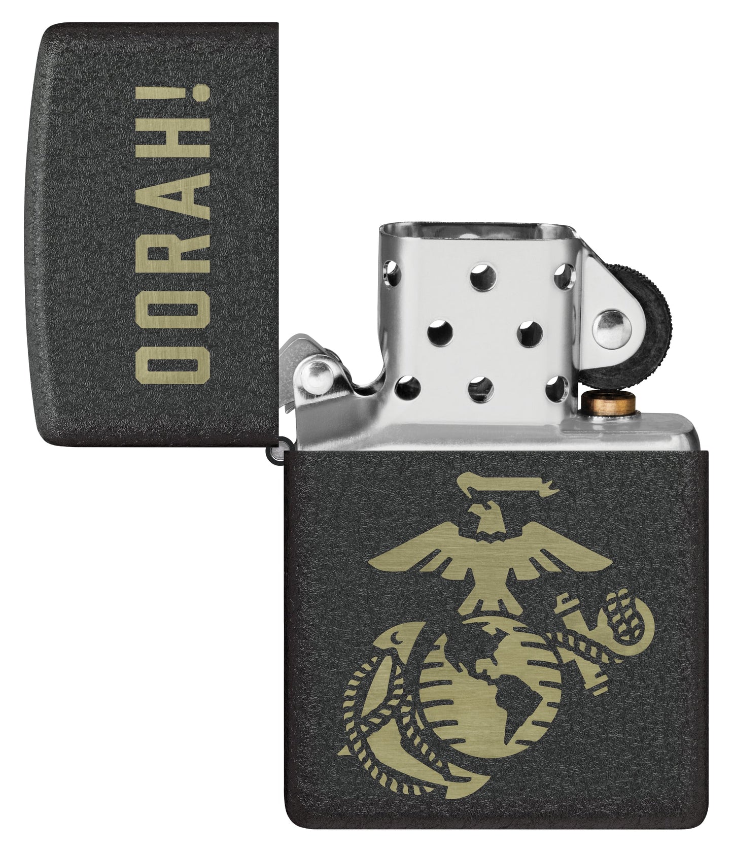 Zippo U.S. Marine Corps Oorah Design Black Crackle® Windproof Lighter
