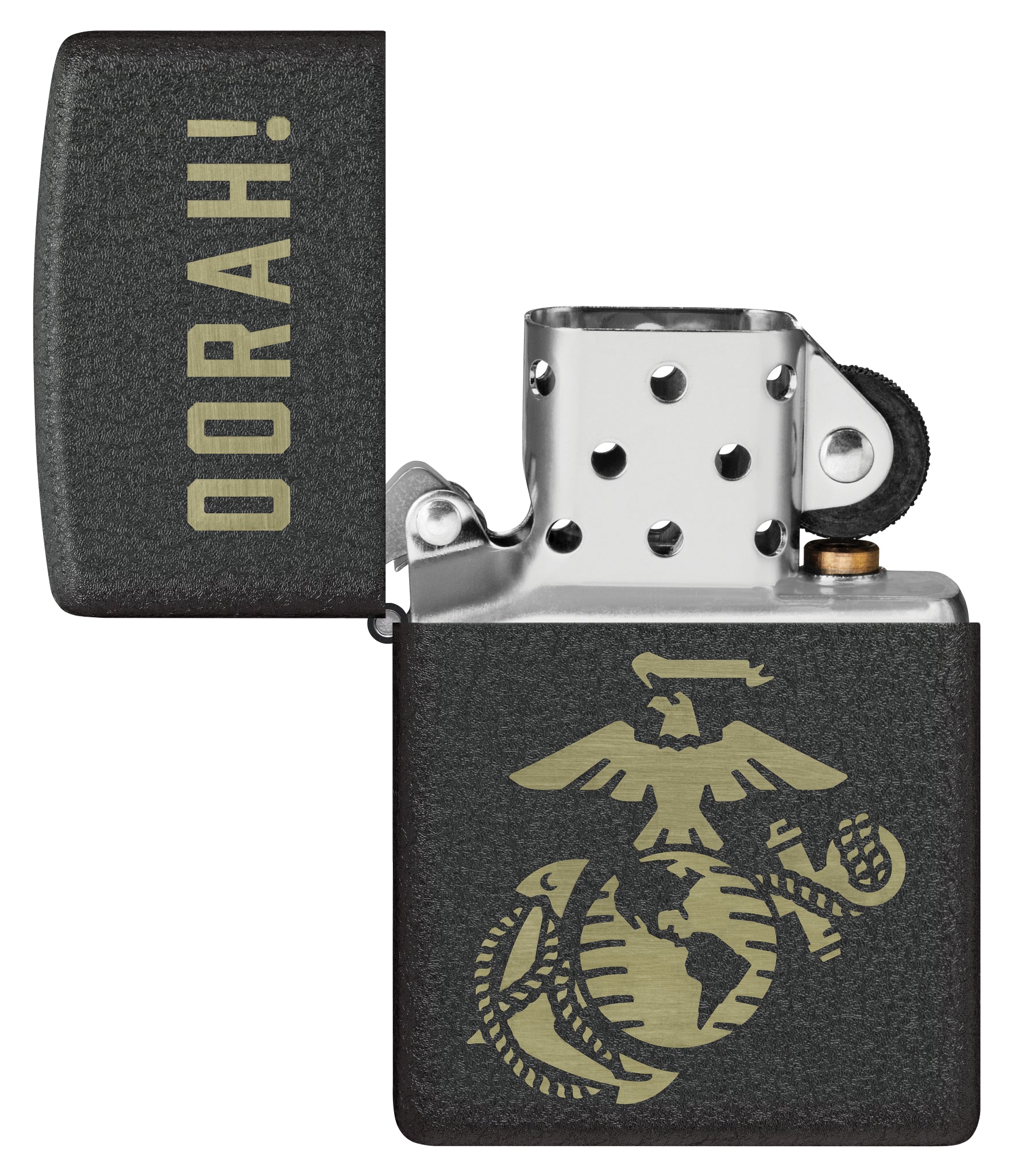 Zippo U.S. Marine Corps Oorah Design Black Crackle® Windproof Lighter