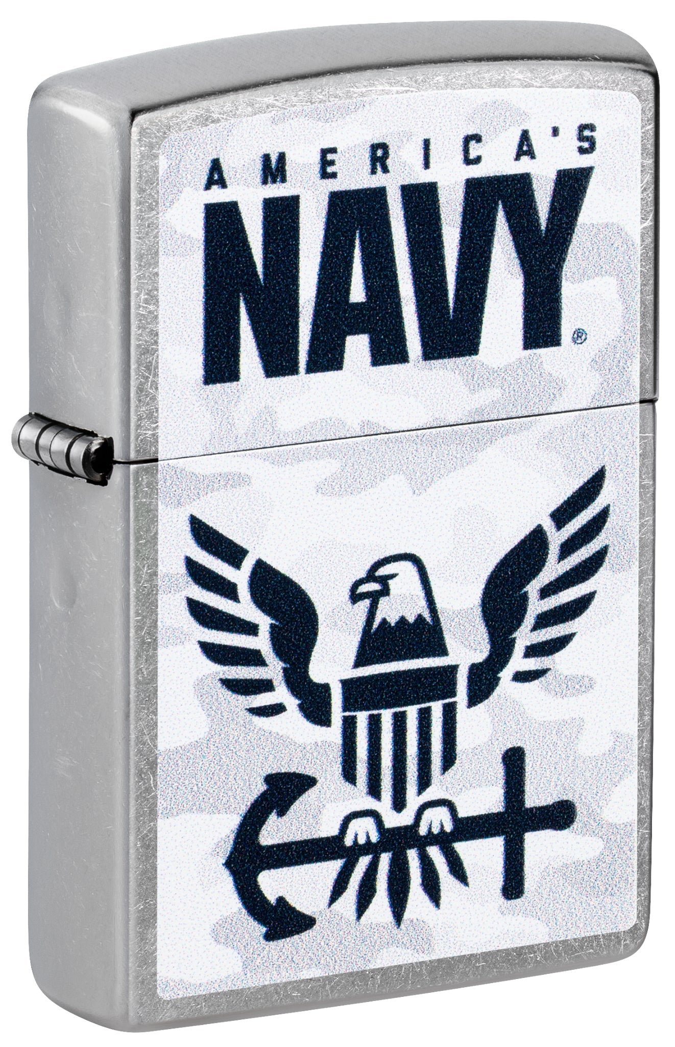 Zippo United States Navy® Camo Logo Design Street Chrome Windproof Lighter