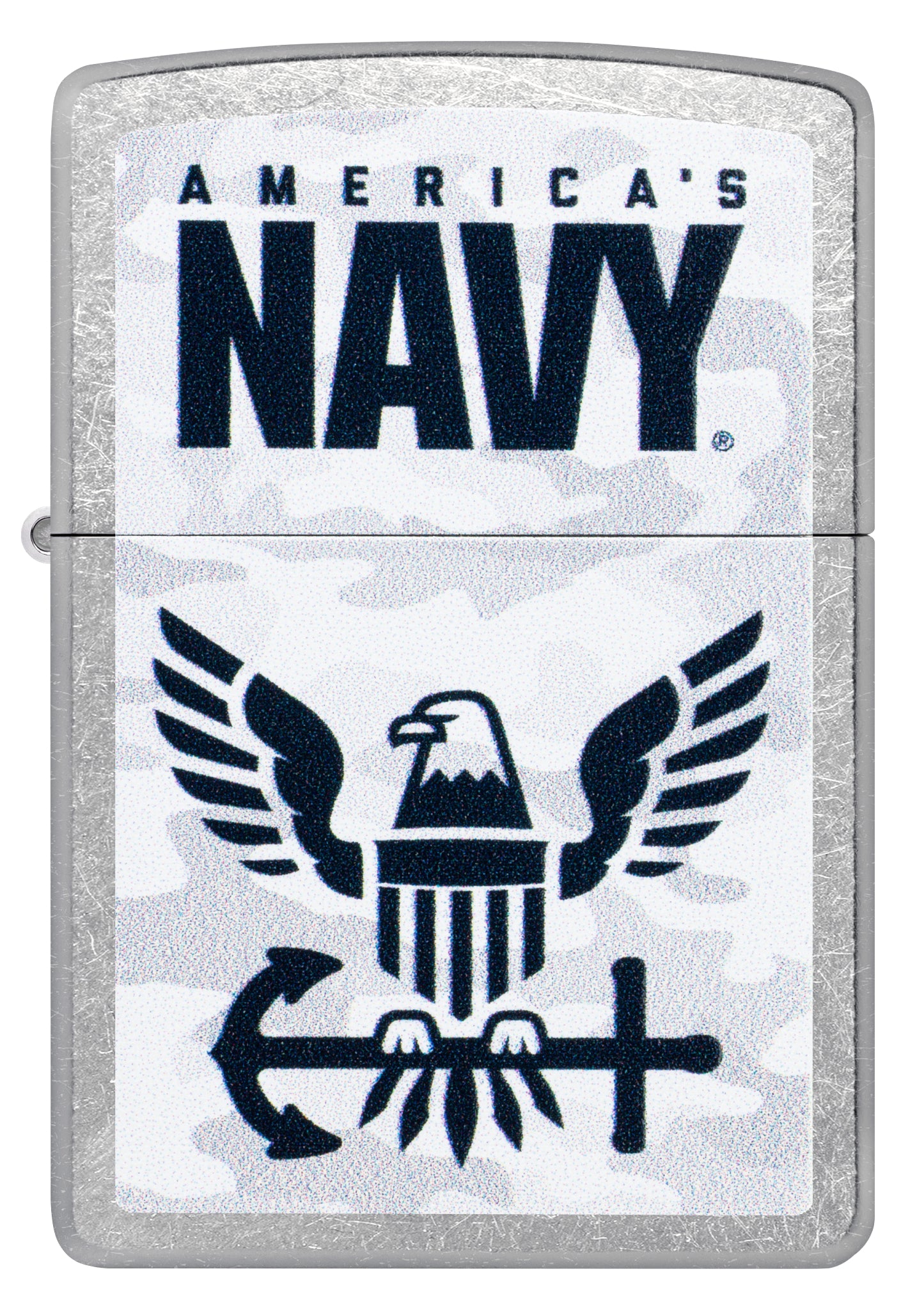 Zippo United States Navy® Camo Logo Design Street Chrome Windproof Lighter
