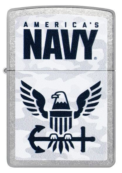 Zippo United States Navy® Camo Logo Design Street Chrome Windproof Lighter