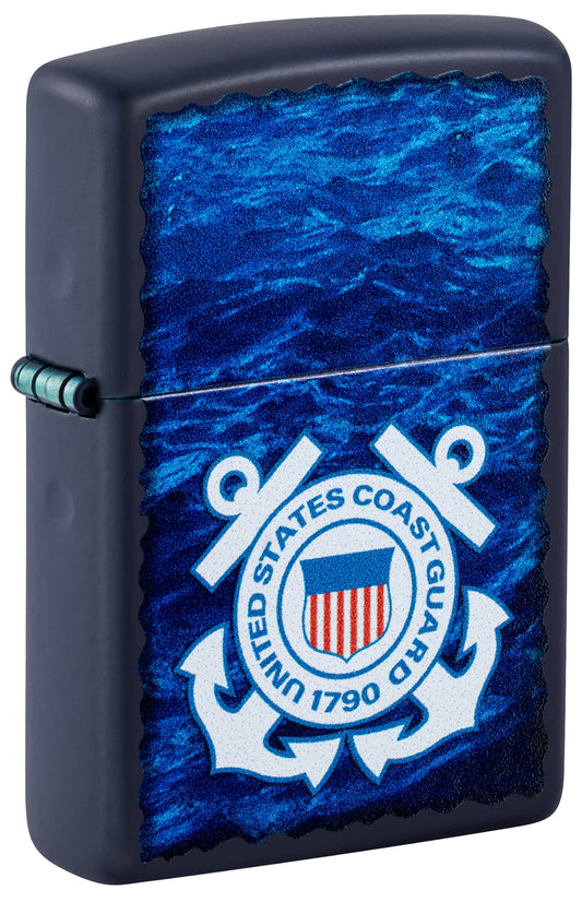 Zippo U.S. Coast Guard Waves Design Navy Matte Windproof Lighter
