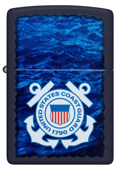 Zippo U.S. Coast Guard Waves Design Navy Matte Windproof Lighter