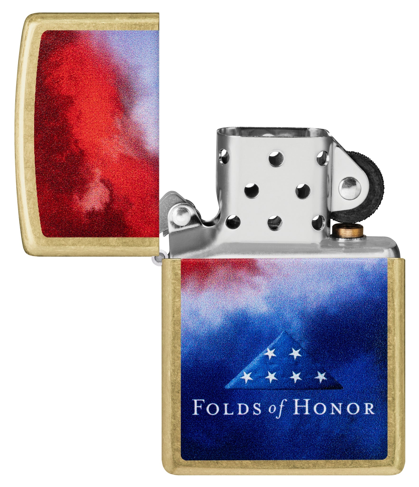 Zippo Folds of Honor Clouds Design Street Brass Windproof Lighter